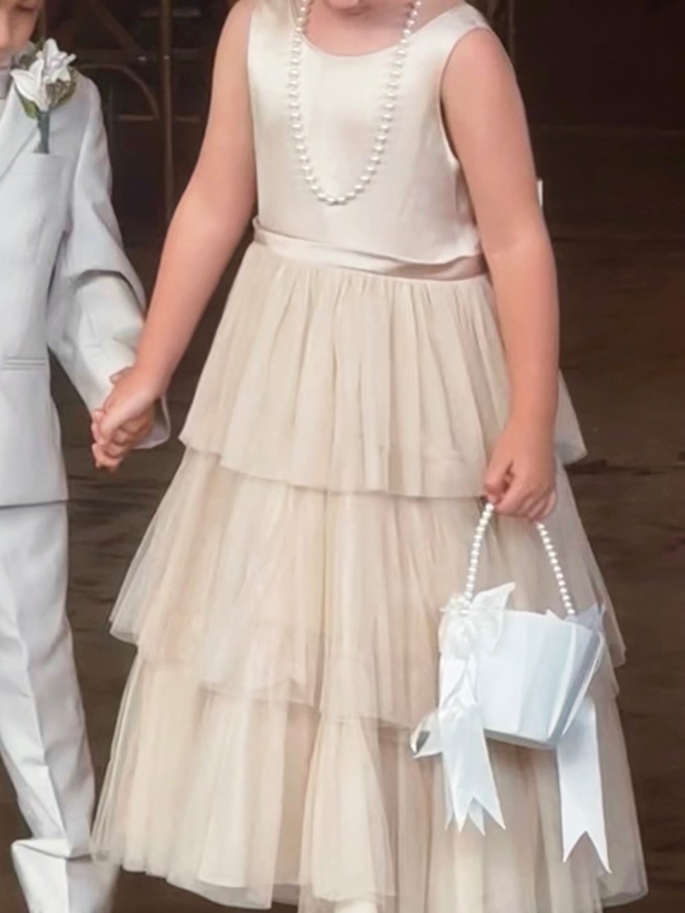 Revelry Kids Breely Satin + Tulle Dress